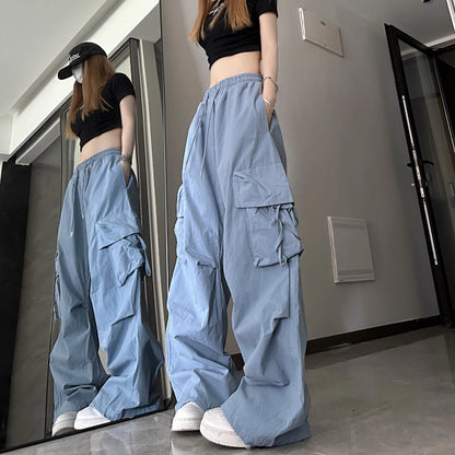 American retro cargo pants women's 2024 summer trousers