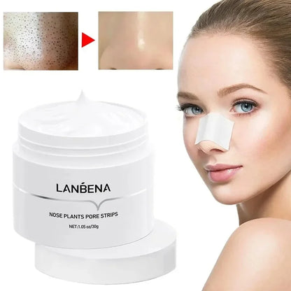 LANBENA White Blackhead Remover Nose Mask Pore Strip Black Mask Peeling Acne Treatment Black Deep Cleansing Skin Care Korea